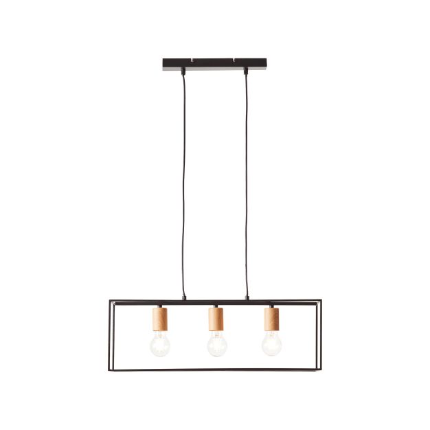 Brilliant Arica - hanglamp - 60 x 20 x 110 cm - zwart en lichtbruin