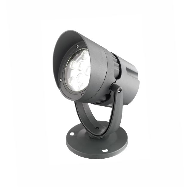 Nova Luce North – grondspot - 20 cm - 18W LED incl. - IP65 - donkergrijs