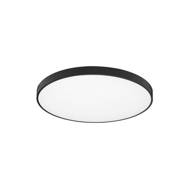 Nova Luce Perfect Profile - plafondlamp op afstandsbediening (excl.) - Ø 80 x 10 cm - 80W dimbare LED incl. - 2700K-6000K - zwart