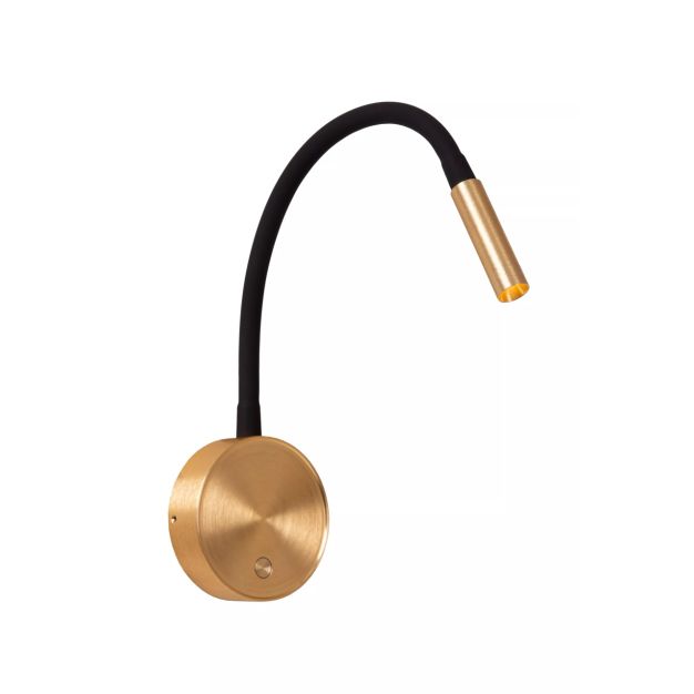 Lucide Asja - wandlamp met USB-poort - Ø 8 x 43 cm - 3W dimbare LED incl. - goud