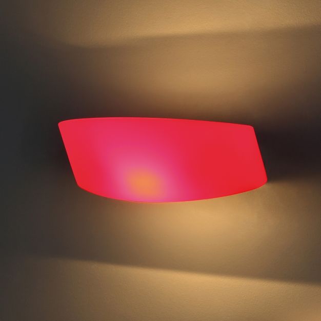 Maxlight Parete - wandverlichting - 25 x 15 x 12 cm - rood en chroom