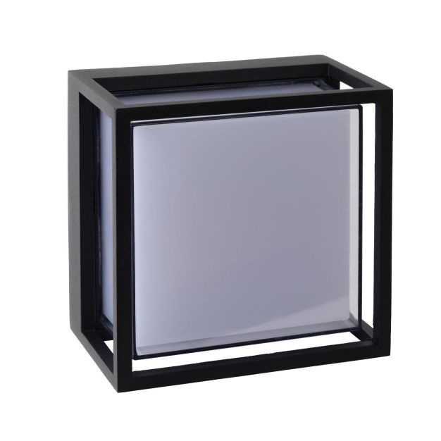 Lucide Singa Led - wandlamp buiten - 17 x 17 x 10 cm - 9,6W LED incl. - IP54 - zwart