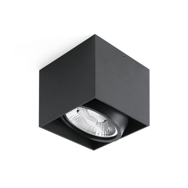 Faro Tecto QR111 - plafondverlichting - 13,5 x 13,5 x 12 cm - mat zwart