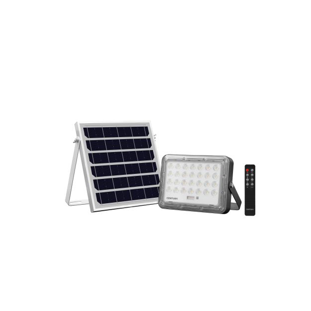 Century Italia Prometeo - verstraler op zonne-energie met dag- en nachtsensor en afstandsbediening - 18 x 3,5 x 12,6 cm - 5W LED incl. - IP65 - zwart