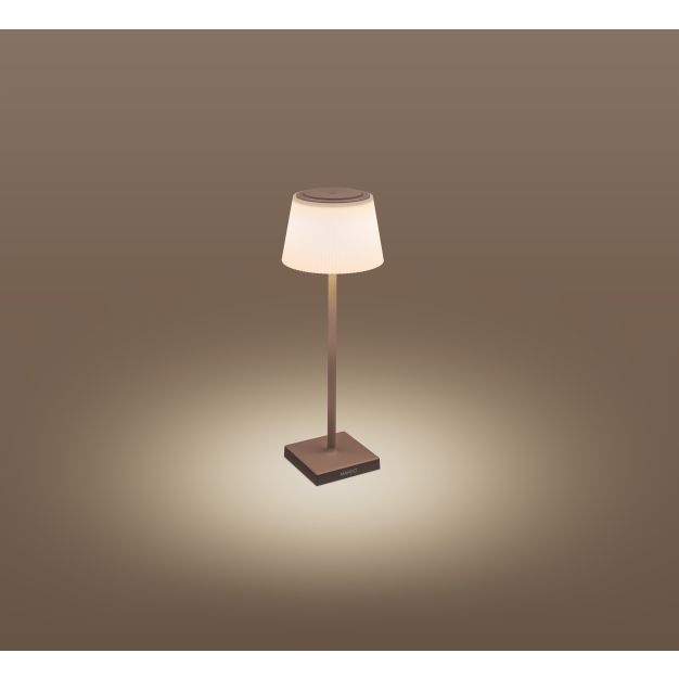 Century Italia Margò - oplaadbare buiten tafellamp - Ø 13 x 38 cm - 4W dimbare LED incl. - IP54 - corten