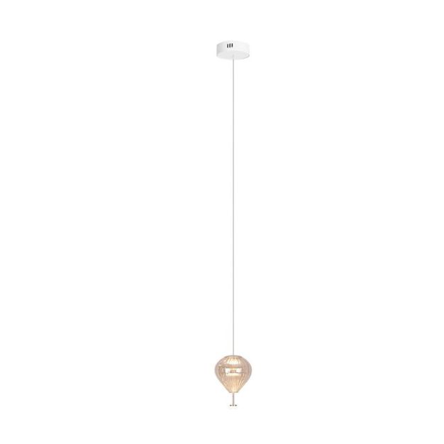 Maxlight Palloncini - hanglamp - Ø 12 x 180 cm - 2 x 3W LED incl. - wit, chroom en amber