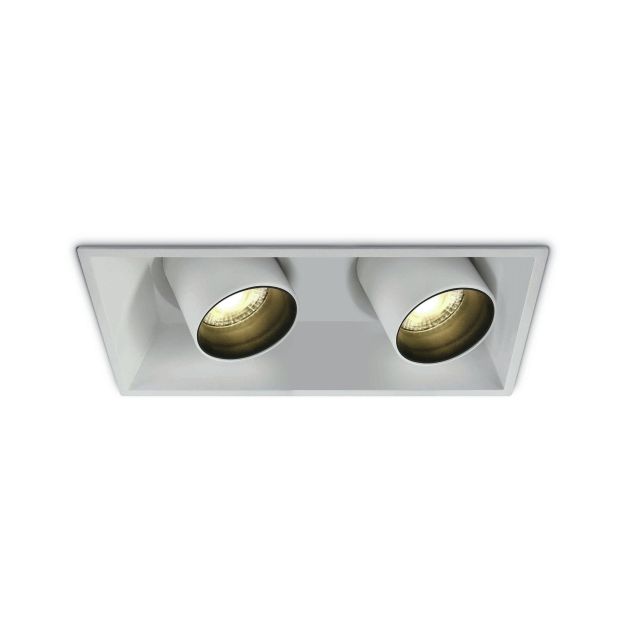 ONE Light Recessed COB Cylinders - inbouwspot - 172 x 91 mm, 165 x 85 mm inbouwmaat - 2 x 11W LED incl. - wit