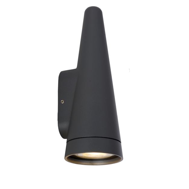 Lucide Wizard - buitenwandlamp - 7,8 x 8,5 x 22,1 cm - IP54 - antraciet