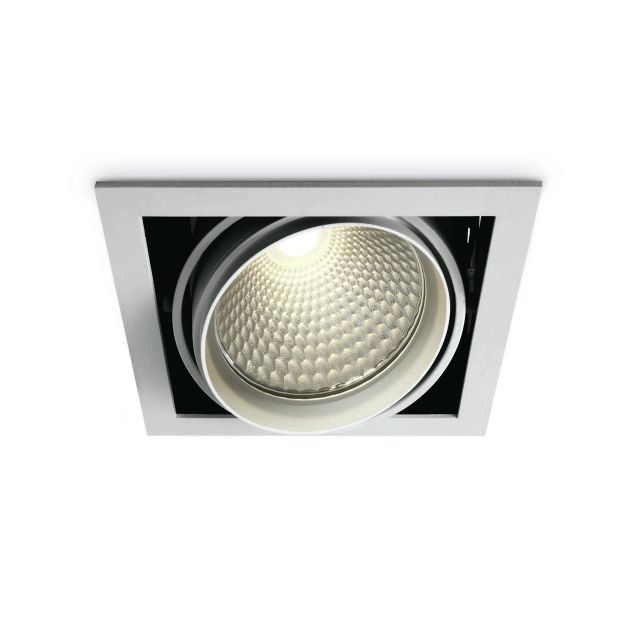 ONE Light COB Square Downlights - inbouwspot - 188 x 188 mm, 170 x 170 mm inbouwmaat - 40W LED incl. - wit - warm witte lichtkleur