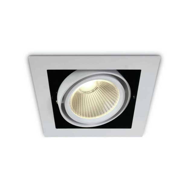 ONE Light COB Box Type Shop - inbouwspot - 185 x 185 mm, 160 x 160 mm inbouwmaat - 30W LED incl. - wit - warm witte lichtkleur