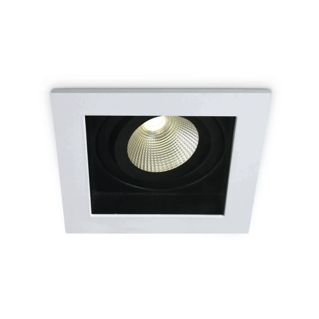 ONE Light COB Shop & Hotel - inbouwspot - 100 x 100 mm, 90 x 90 mm inbouwmaat -12W dimbare LED incl. - wit - 3000K