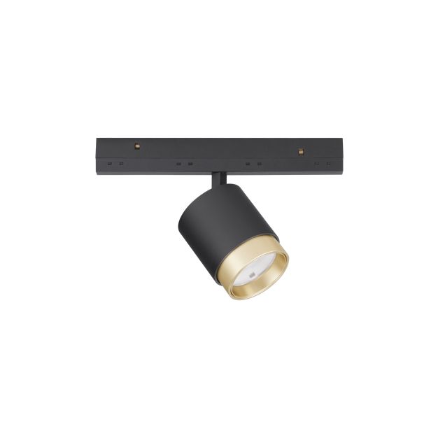 Nova Luce Ultra Slim - rail spot - lichtbundel instelbaar van 15 tot 36 graden - Ø 5,5 cm - 10W DALI dimbare LED incl. - zwart en goud