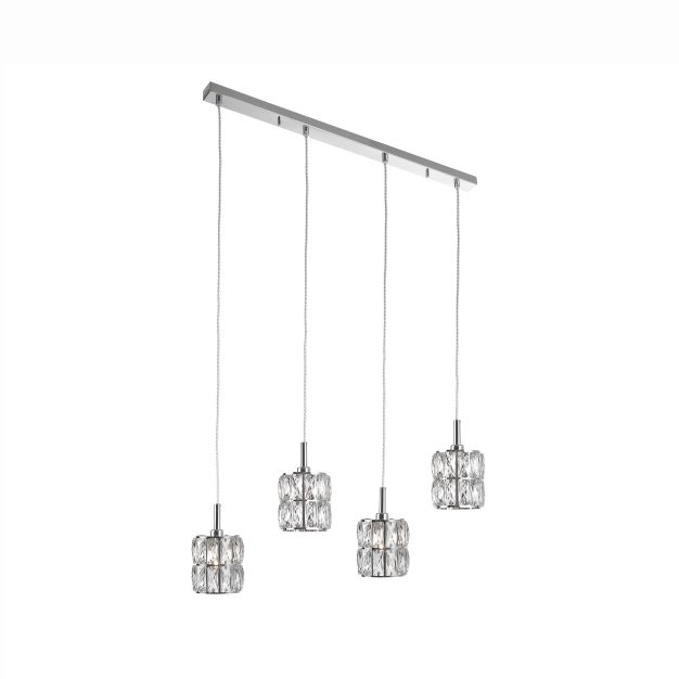 Nova Luce Nice - hanglamp - 77 x 11 x 140 cm - chroom