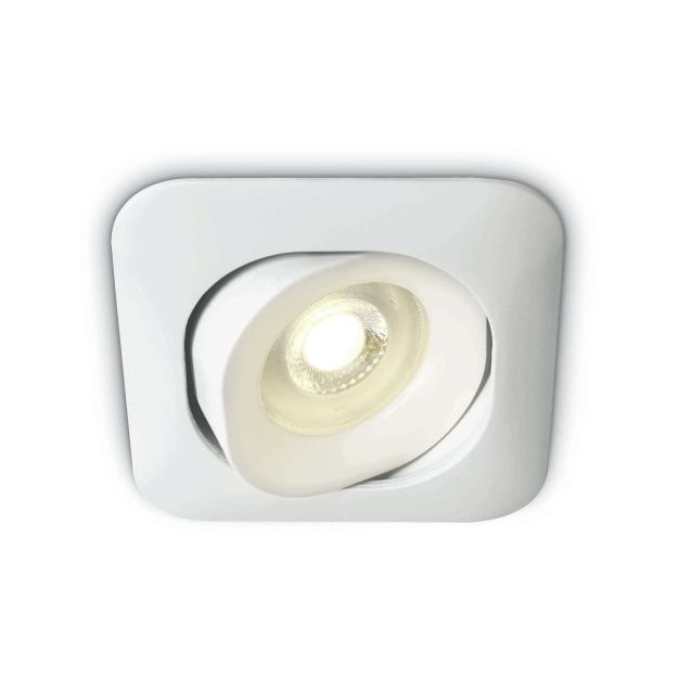 ONE Light Square Retro Range GU10 - inbouwspot - 82 x 82 mm, Ø 72 mm inbouwmaat - wit