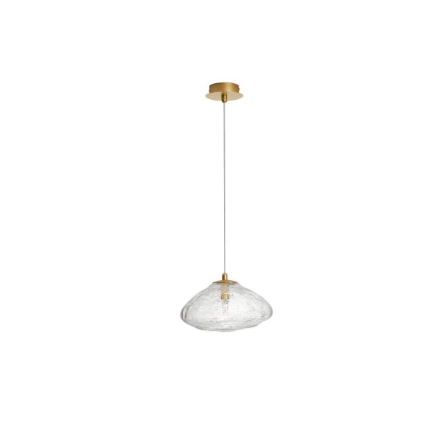 Nova Luce King - hanglamp - Ø 26 x 200 cm - goud en transparant