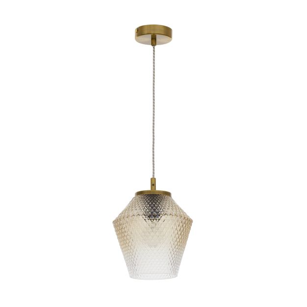 Nova Luce Magio - hanglamp - Ø 19,7 x 120 cm - cognac en messing goud