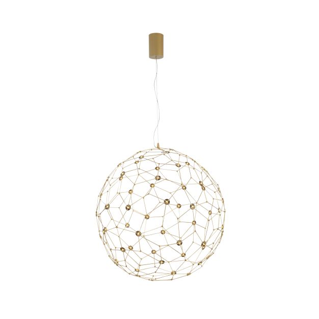 Nova Luce Sole - hanglamp - Ø 80 x 330 cm - 21,6W LED incl. - goud