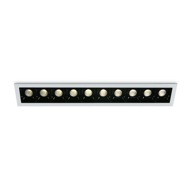 ONE Light Shop Square Boxes - inbouwspot - 281 x 45 mm, 272 x 36 mm inbouwmaat - 10 x 2W dimbare LED incl. - wit