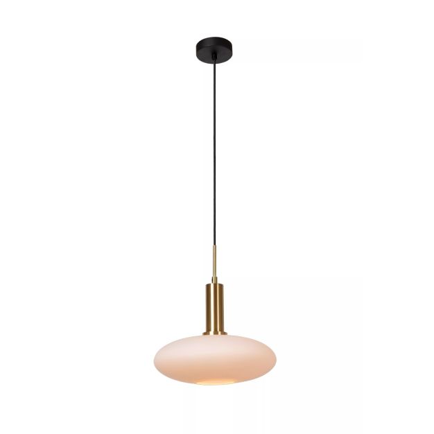 Lucide Singala - hanglamp - Ø 30 x 169 cm - opaal en goud