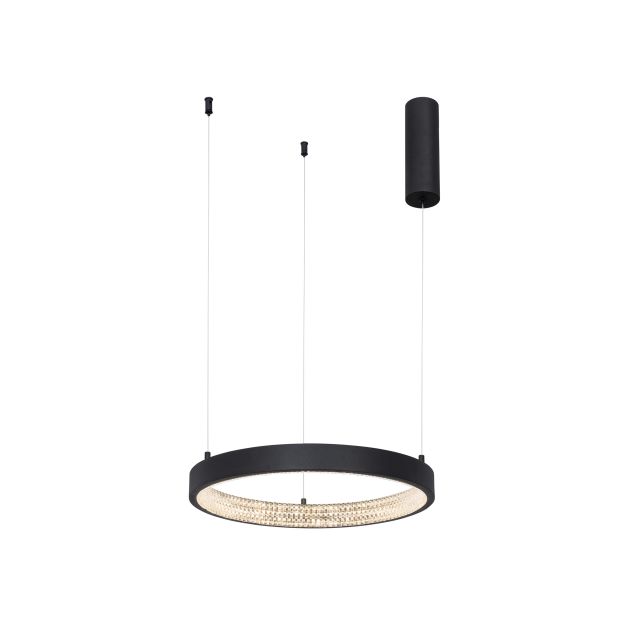 Nova Luce Preston - hanglamp - Ø 40 x 120 cm - 25W dimbare LED incl. - zand zwart