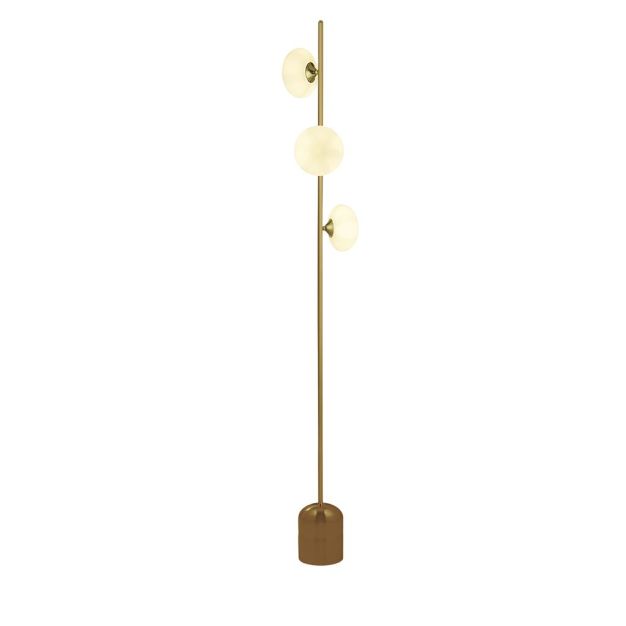 Searchlight Pebble - vloerlamp - 23 x 20 x 170,5 cm - goud en opaal