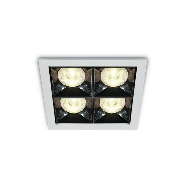 ONE Light Mirror Square Boxes - inbouwspot - 93 x 93 mm, 85 x 85 mm inbouwmaat  - 16W LED incl. - wit