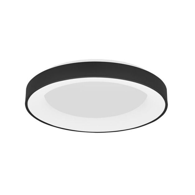 Nova Luce Rando Smart - plafondverlichting - Ø 60 x 9 cm - 50W dimbare LED incl. - Tuya - zand zwart