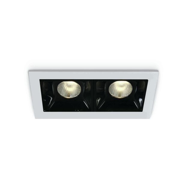 ONE Light Shop Square Boxes - inbouwspot - 75 x 45 mm, 66 x 36 mm inbouwmaat - 2 x 2W dimbare LED incl. - wit