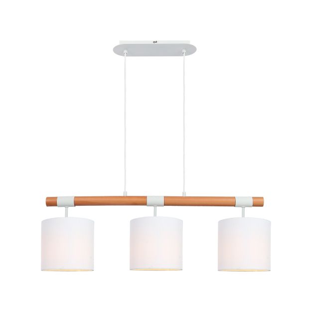 Brilliant Eloi - hanglamp - 80 x 18 x 97,5 cm - wit en bruin