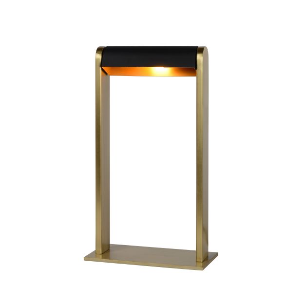 Lucide Loras - tafellamp - 18 x 9 x 32,5 cm - mat goud en zwart (actie!)