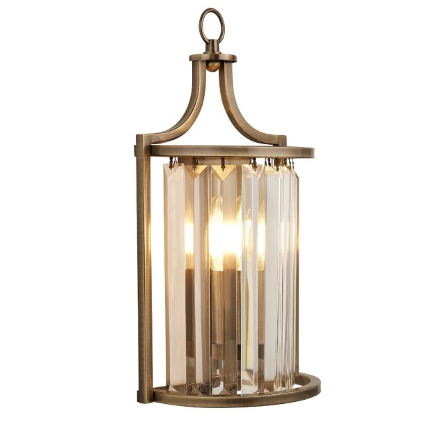 Searchlight Victoria - wandverlichting - 8 x 35 cm - goud en transparant