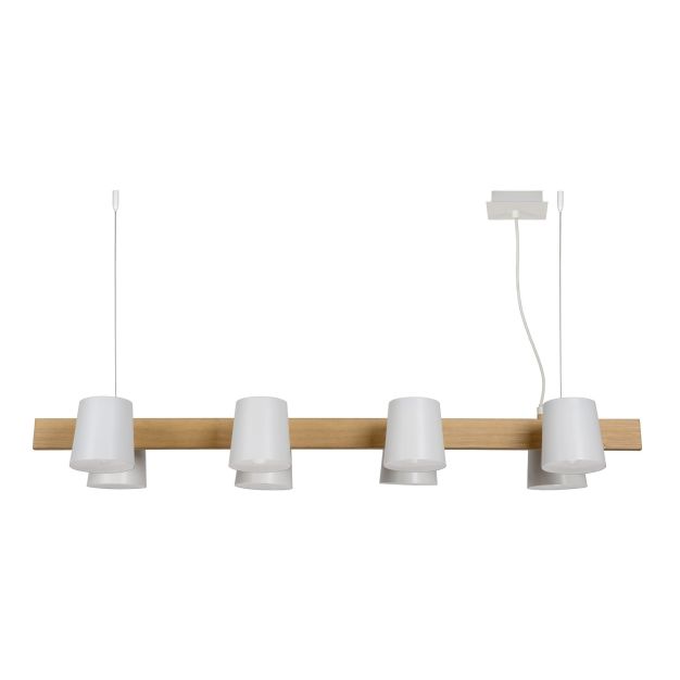 Lucide Noctorio - hanglamp - 120 x 35 x 142 cm - wit en hout