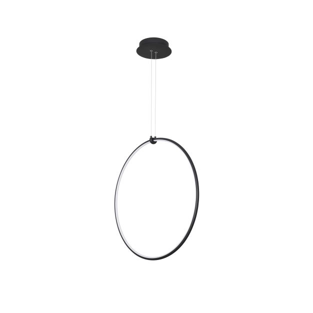 Nova Luce Ring - hanglamp - 68 x 21 x 120 cm - 28W dimbare LED incl. - zand zwart (stockopruiming!)