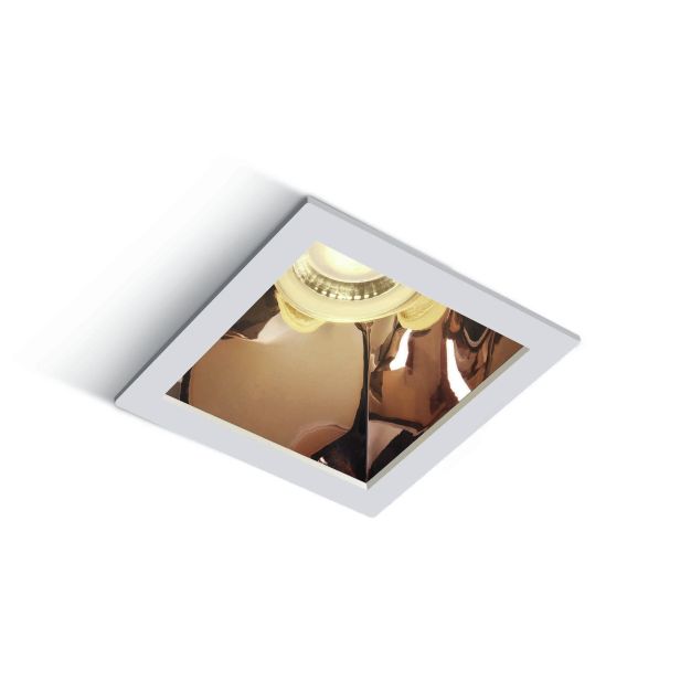 ONE Light Chill Out - inbouwspot - 84 x 84 mm, 76 x 76 mm inbouwmaat - wit en koper