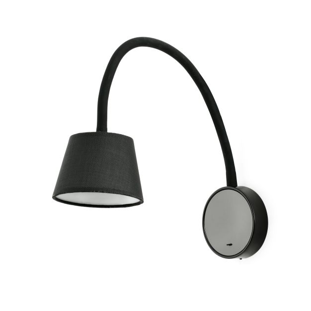 Faro Blome - wandverlichting met schakelaar - 11 x 41 x 18,8 cm - 3W LED incl. - mat zwart