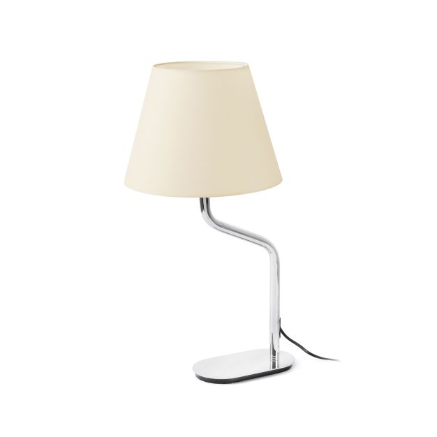 Faro Eterna - tafellamp - 27 x 22 x 56 cm - chroom en beige