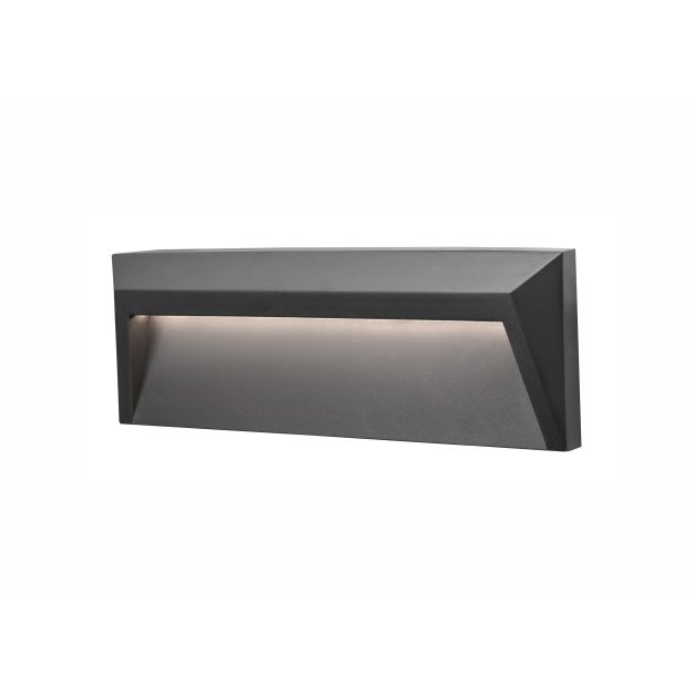 Nova Luce Luton - buiten wandverlichting - 23 x 3,3 x 8 cm - 1,6W LED incl. - IP65 - donkergrijs