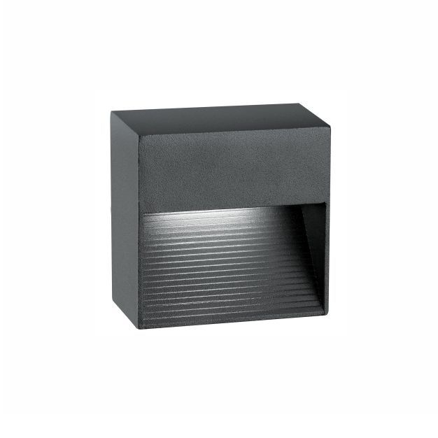 Nova Luce Krypton - buiten wandverlichting - 8,5 x 5 x 8,5 cm - 3W LED incl. - IP54 - donkergrijs