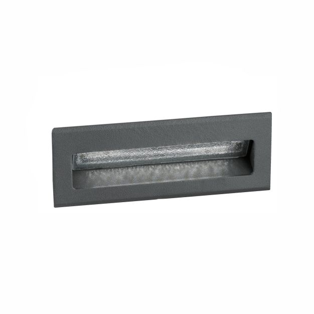 Nova Luce Krypton - inbouw wandverlichting - 13,5 x 8 x 5,5 cm - 3W LED incl. - IP54 - donkergrijs