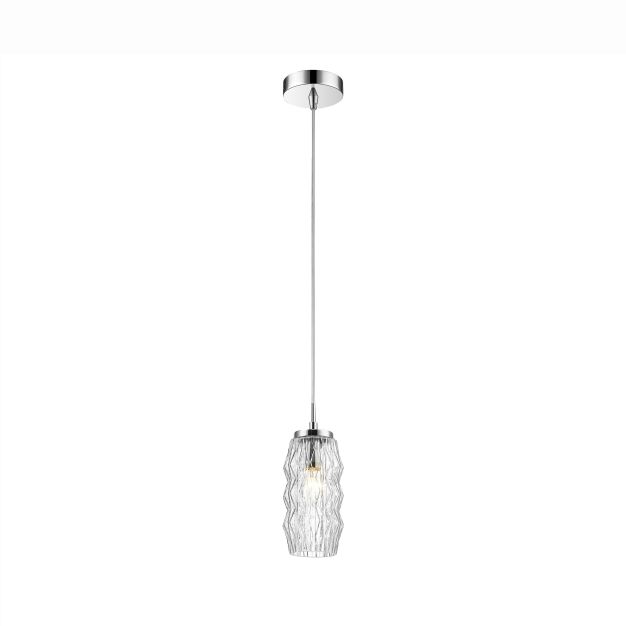 Nova Luce Laval - hanglamp - Ø 8 x 120 cm - chroom en transparant