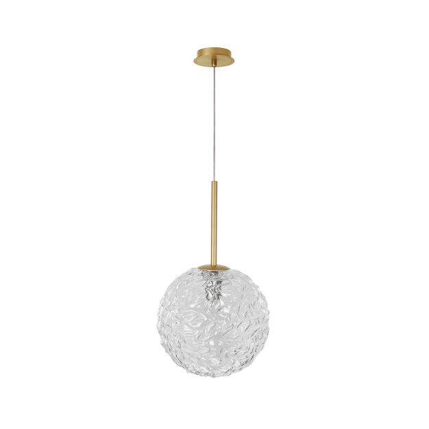 Nova Luce Mirano - hanglamp - Ø 30 x 180 cm - messing goud en transparant