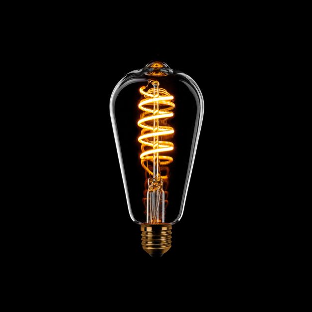 ETH Edison Spiral LED Filament ST64 - E27 - 3 stappen dimbaar - 7W - 1800K  - transparant