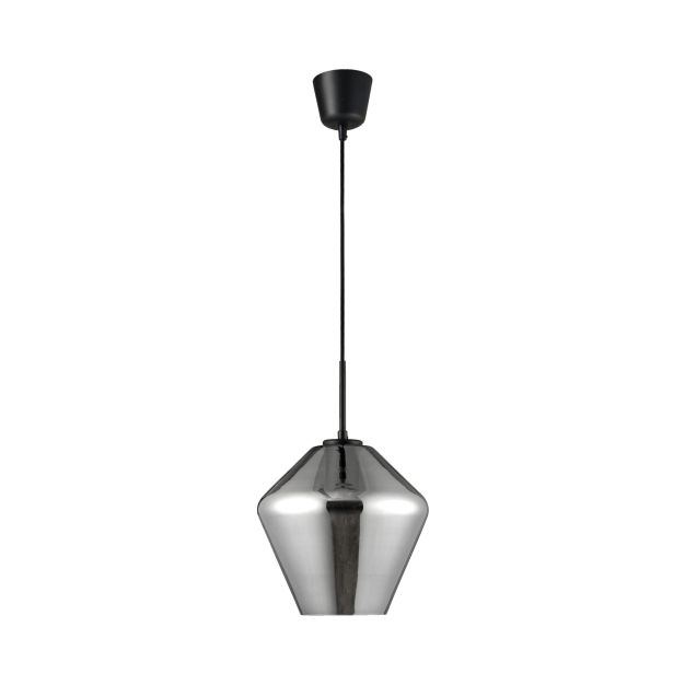 Nova Luce Veiro - hanglamp - Ø 23 x 120 cm - zwart en chroom