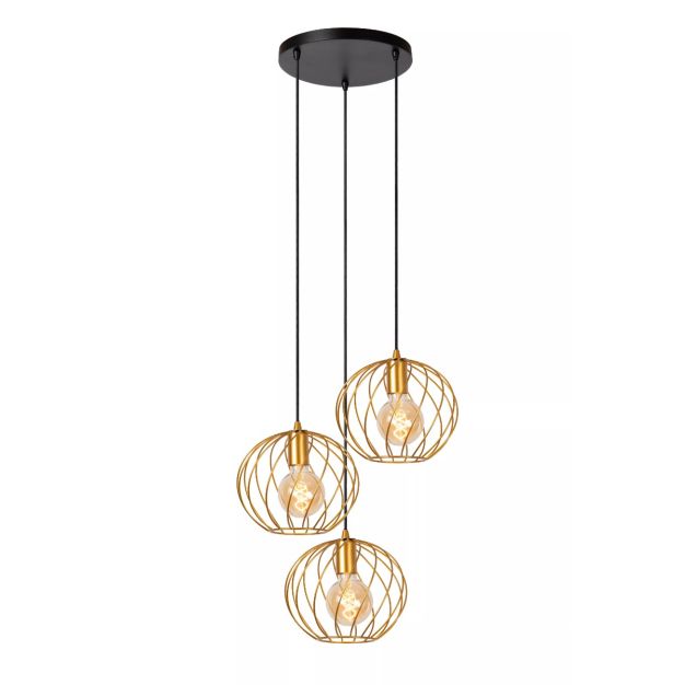 Lucide Danza -  hanglamp - Ø 50 cm x 165 cm - goud