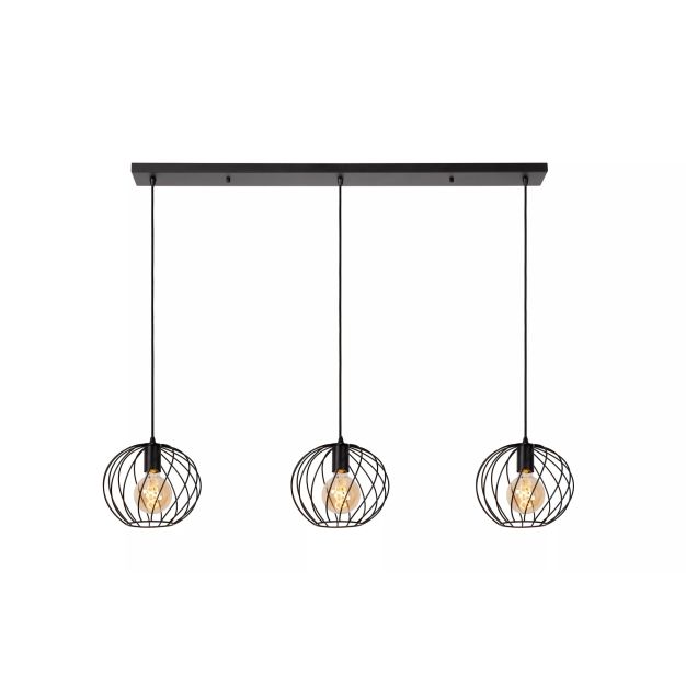 Lucide Danza - hanglamp - 130 x 25 x 150 cm - zwart