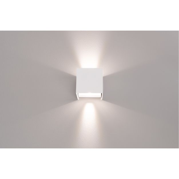 Century Italia Appalque - buiten wandverlichting met 2 regelbare lichtbundels - 12 x 12 x 12 cm - 20W LED incl. - instelbare lichtkleur - IP65 - wit