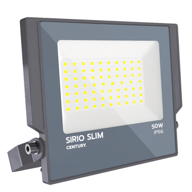 Century Italia Sirio Slim - verstraler - 20 x 17,8 x 2,9 cm - 50W LED incl. - IP66 - zwart