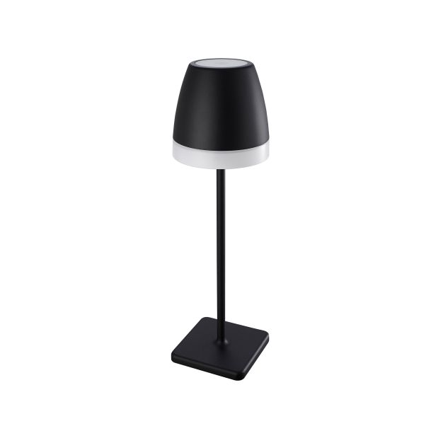 Nova Luce Colt - buiten tafellamp op batterijen - Ø 11 x 38 cm - 1W dimbare LED incl. - IP44 - zandzwart