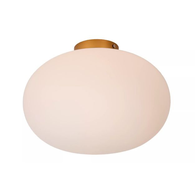 Lucide Elysee - plafondlamp - Ø 38 x 27 cm - goud en opaal