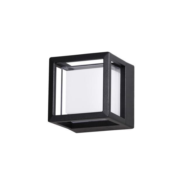 Nova Luce Agosto - buiten wandverlichting - 11 x 11 x 11 cm - 6W LED incl. - IP54 - zwart